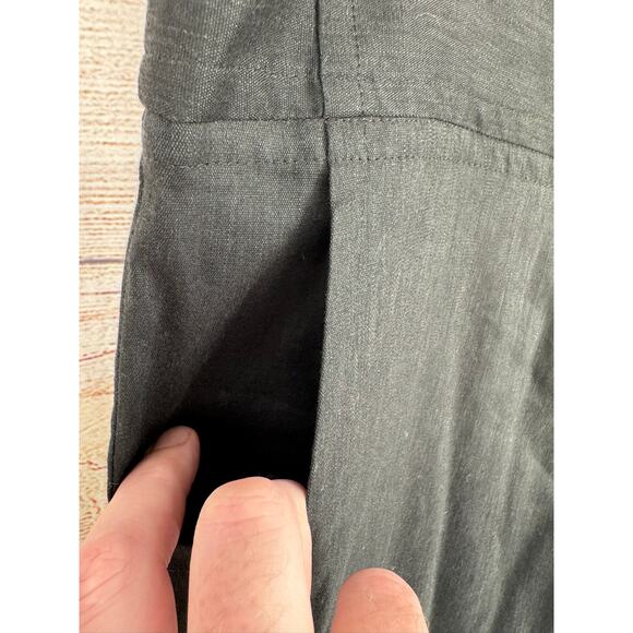 Elvenses Anthropologie Linen Blend Wide Leg Pants Womens 10 Black - Picture 6 of 11